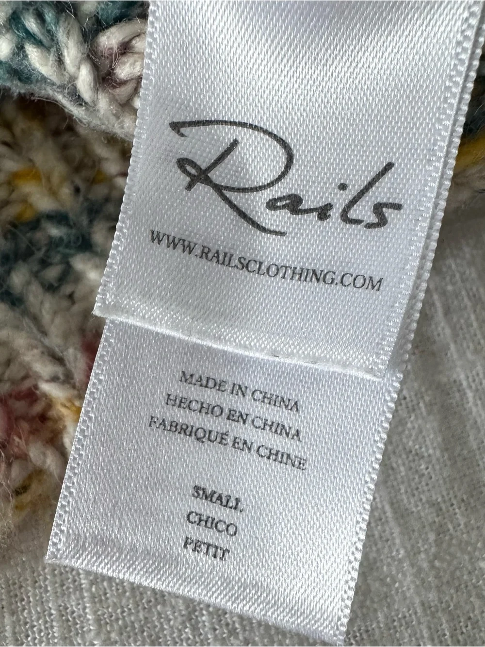 Rails Sybil White Space Dye Sweater - Small